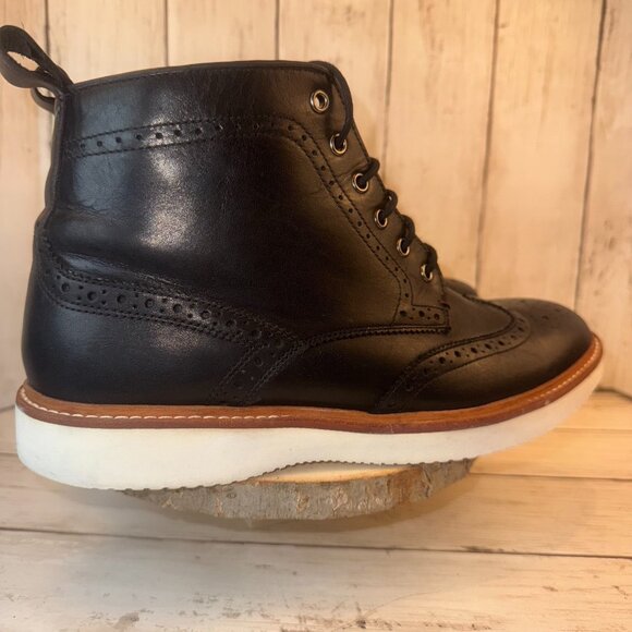 Ted Baker London Salino Black Leather Wingtip Brogue Boots US SIze 10 - Picture 6 of 11